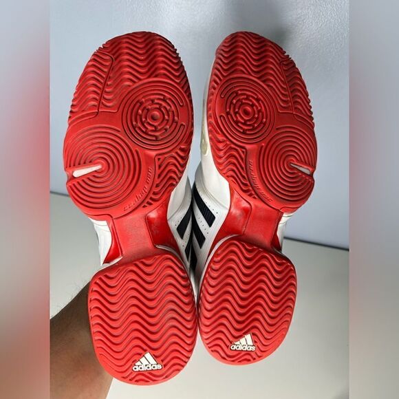 Adidas Barricade Novak Pro Tennis Court Shoes (White/Navy/Red) size Mens 11.5 US - Picture 7 of 10